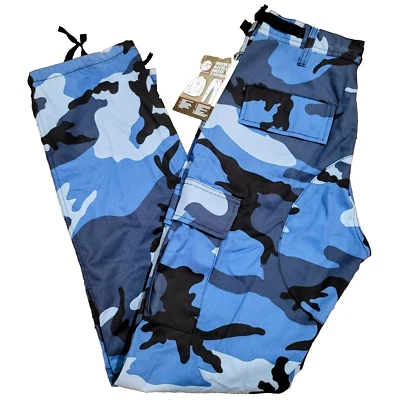 Pantalones de camuflaje Rothco uniforme táctico 6 bolsillos carga militar fatigas azul Foto 1 de 4
