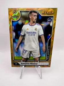 Antonio Blanco 2021-22 Topps Merlin Chrome #77 Gold Atomic /50 Real Madrid RC SP - Foto 1 di 3