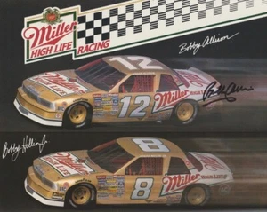 1988 Bobby Allison signed Miller High Life Buick Regal NASCAR NWCS Hero Card - Picture 1 of 2