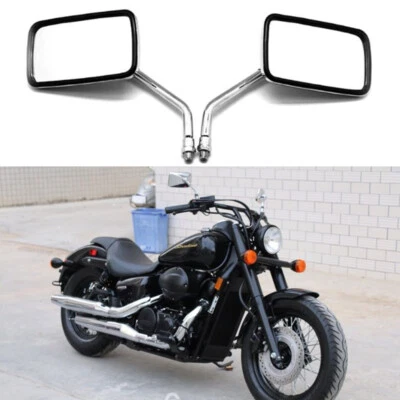 Espejos retrovisores cromados rectangulares para motocicleta Honda Shadow Phantom Spirit 750 VT750C Foto 1 de 4