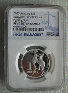 Australia Dollar 2023 Silver Proof Coin Fighting Spirit 1/2oz Kangaroo NGC PF69 - Picture 1 of 4