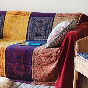 Boho Throw Blanket - Hippie Chenille Jacquard Bohemian Chair Couch Sofa and B... - Picture 1 of 8