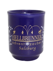 Ancienne tasse à café Hellbrunner advent Zauber Salzbourg bleu or blanc imprimé - Photo 1/3