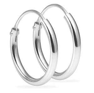 Gorgeous Hoop Earrings One Pair 12mm Sterling Silver 925 Nose Lip Ear Piercing - Picture 1 of 4