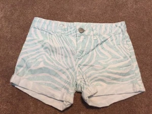 Girls Gap Blue White Zebra Pattern Shorts Size 12 Adjustable Waist - Picture 1 of 7