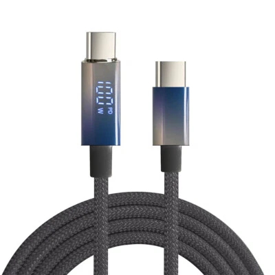 100W 5A PD Fast Charging USB C to USB C Cable Sync Type-C Charger LED Display↔ - Image 1 of 4