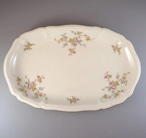Johann Haviland Oval Serving Platter Bavaria Germany JOH32 Pink & Yellow Roses - Picture 1 of 4