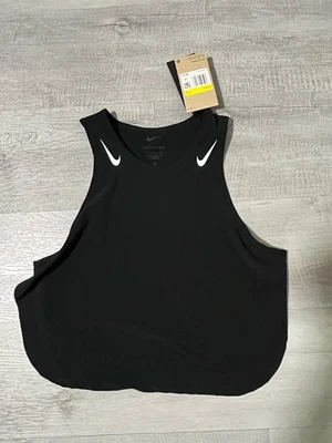 Camiseta sin mangas recortada para correr Nike AeroSwift pequeña Dri-FIT ADV FN2713-010 para mujer Foto 1 de 3