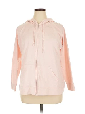 Chadwicks Women Pink Zip Up Hoodie 1X Plus - Image 1 of 4