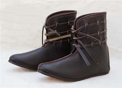MEDIEVAL 100% Leather Shoes Hedeby Shoes Viking Renaissance boot larp SCA shoes - Image 1 of 4