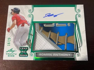 Parche de camiseta Roman Anthony Leaf Trinity Rookie Auto 2018 Serie Mundial UNI #19/25 - Imagen 1 de 2