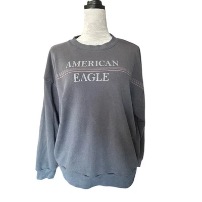American Eagle Outfitters Sudadera Cuello Redondo Gris Pullover Manga Larga Talla Pequeña Foto 1 de 4