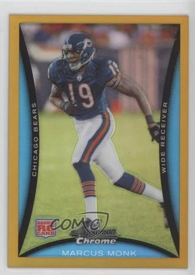 2008 Bowman Chrome Gold Refractor /50 Marcus Monk #BC100 Rookie RC - Image 1 of 2