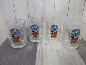 4-McDonald's Walt Disney World 2000 Celebration geprägtes Glas Set Epcot Mickey  - Bild 1 von 5