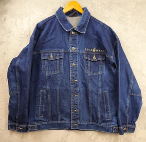 Giacca camionista denim vintage Rocawear uomo 2XL blu con bottoni Y2K anni 90 streetwear - Foto 1 di 11
