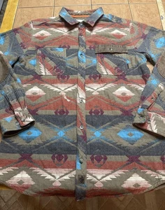 Legendary Whitetails Shirt Sz LT Tall Aztec Heavyweight Flannel South Western - Picture 1 of 8