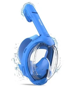 Kids Snorkel Mask Full Face - Anti-Fog & Dry Top Snorkel Set, Snorkeling Gear - Picture 1 of 7