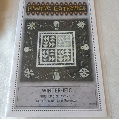 Primitive Gatherings Winter-ific Quilt Pattern Snowman Snowflake  - Image 1 of 2