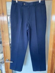 OAKMAN Soft Chino Single Pleated Front Trousers Size W34" | L30" - Picture 1 of 8