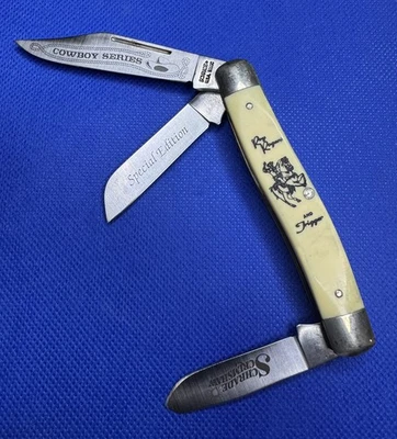 Navaja de bolsillo Schrade USA Scrimshaw 505- Roy Rogers & Trigger SERIE VAQUERO  Foto 1 de 4