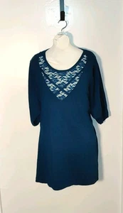 Torrid Size 6(30) Teal Soft Romantic Lace Elbow Sleeve Coquette Sweater NWT - Picture 1 of 10