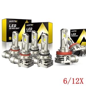 6/12/18X 9006 9005 H11 Combo LED Headlight Kit High Low Beam Bulbs 6000K White - Picture 1 of 28
