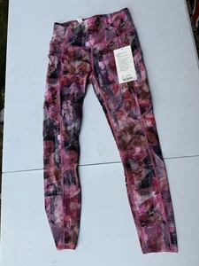 Lululemon Mujer Talla 6 Fast Free 7/8 Apretado II Nulux 25" Sun Dazed Multi Rosa - Imagen 1 de 8