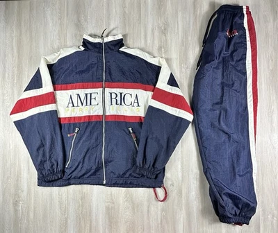 Vintage Perry Ellis Full Track Suit Men’s Medium Windbreaker Jacket Pants Nylon - Image 1 of 4