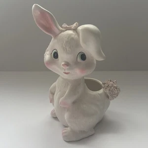 Vtg Anthropomorphic Bunny Rabbit Ceramic Planter MCM Succulent Pot Made In Japan - Bild 1 von 9