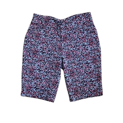 Pantalones Cortos Croft & Barrow Mujer Talla 6 Bermudas Elastizadas Sin Esfuerzo Rosa Azul Floral Foto 1 de 4