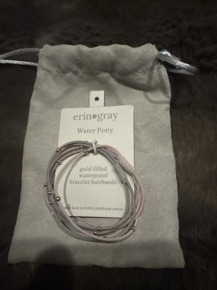Erin серый 3 мм золотой воды пони водонепроницаемый браслет повязки для волос в серый и розовый новый - Изображение 1 из 1