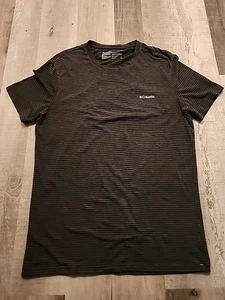 Columbia Herren T-Shirt grau gestreift Kurzarm Rundhals Stretch Tee Größe MED - Bild 1 von 6