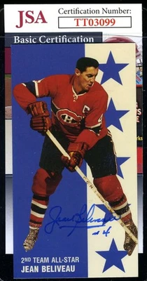 Jean Beliveau JSA Coa Autographed 1997 Parkhurst All Star Signed - Image 1 of 2
