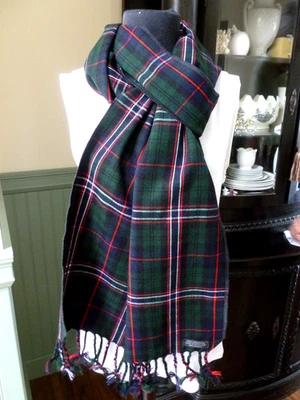 Шотландия шарф шаль одеяло из овечьей шерсти 11,5 «x 105» Fraser клетку кисточки бахрома новый без ЯРЛЫКОВ - Изображение 1 из 4