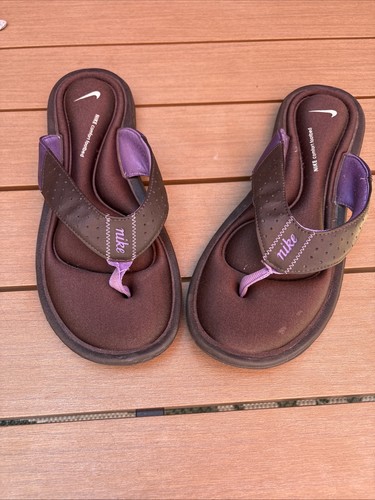 Sandalo infradito Nike donna comodo plantare taglia 11 marrone viola perizoma