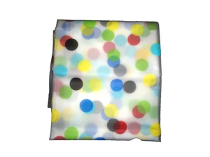 KEA FINNGRUND POLKA DOTS YELLOW BLUE BLACK (1) VINYL/PEVA SHOWER CURTAIN 71X71 - Picture 1 of 5