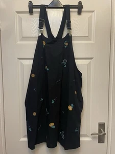 BNWOT. TU Navy Pinafore With Embroidered Flowers. Size 16. - Picture 1 of 3