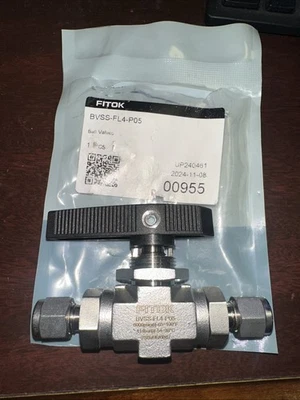 FITOK 1/4 Multi Purpose Ball Valve BVSS-FL4-P05 Parker Ref 4A-B6LJ2-SS *NEW* - Image 1 of 3