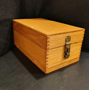 Vintage Globe Wernicke Oak Wooden Index Card Recipe Card File Box Rectangle B58 - Picture 1 of 16
