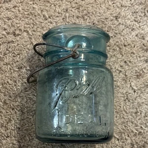 Vintage Green/blue glass pint bicentennial Ball jar No Lid - Picture 1 of 5