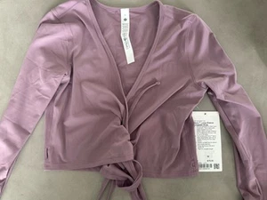 NWT Lululemon Nulu wrapped long sleeve Cropped wrap Top Lavender Lux Medium - Picture 1 of 5