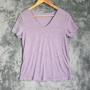 T-shirt donna top maglietta taglia small viola manica corta casual scollo a V estate nuova - Foto 1 di 7