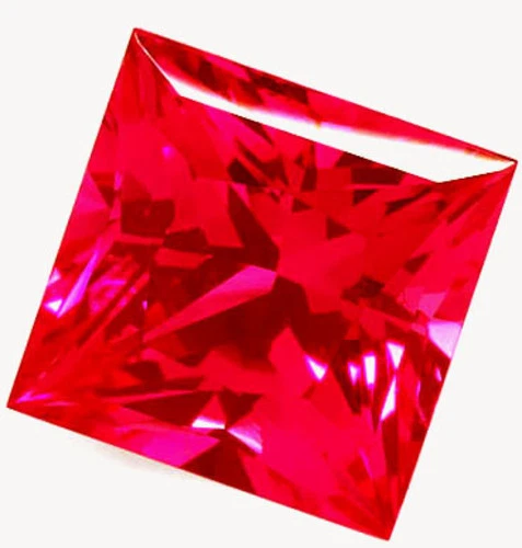 Nice 6 mm 1.25 cts Princess Cut Lab Created Ruby - Image 1 of 1