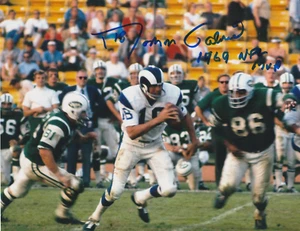 ROMAN GABRIEL LOS ANGELES RAMS 1969 NFL MVP ACTION SIGNED 8x10 - Picture 1 of 1