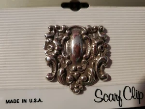Vintage silberfarben Schal Clip schönes filigranes erhabenes Design Damen Accessoire - Bild 1 von 3