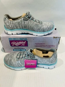 Skechers Empire Game On modischer Damen-Sneaker, grau/hellblau, 6,5 M US - Bild 1 von 5