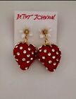 Betsey Johnson Strawberry Drop Earrings Crystal