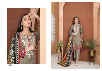 TAWAKKAL MOIRA LINEN PRINT EMBROIDERED  Collection 3 PIECE SUIT READY TO WEAR - Image 1 of 4