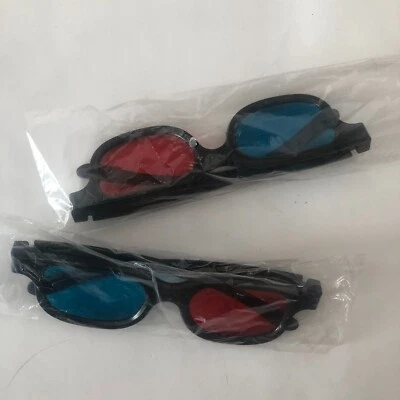 2 pares de gafas anaglifo 3D 🟦 🟥 gafas rojas/azules para películas y cómics 3D Foto 1 de 4