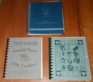 Vtg Lot of 3 St Johns Parish School Taste & Share Cookbook Ellicott City MD NICE - Foto 1 di 4